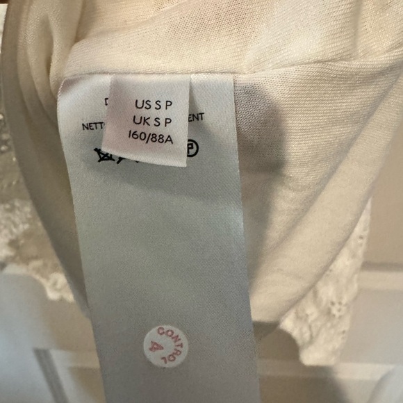 Maeve Anthropologie Eyelet Mini Dress Babydoll White Small Petite EUC - Picture 6 of 7